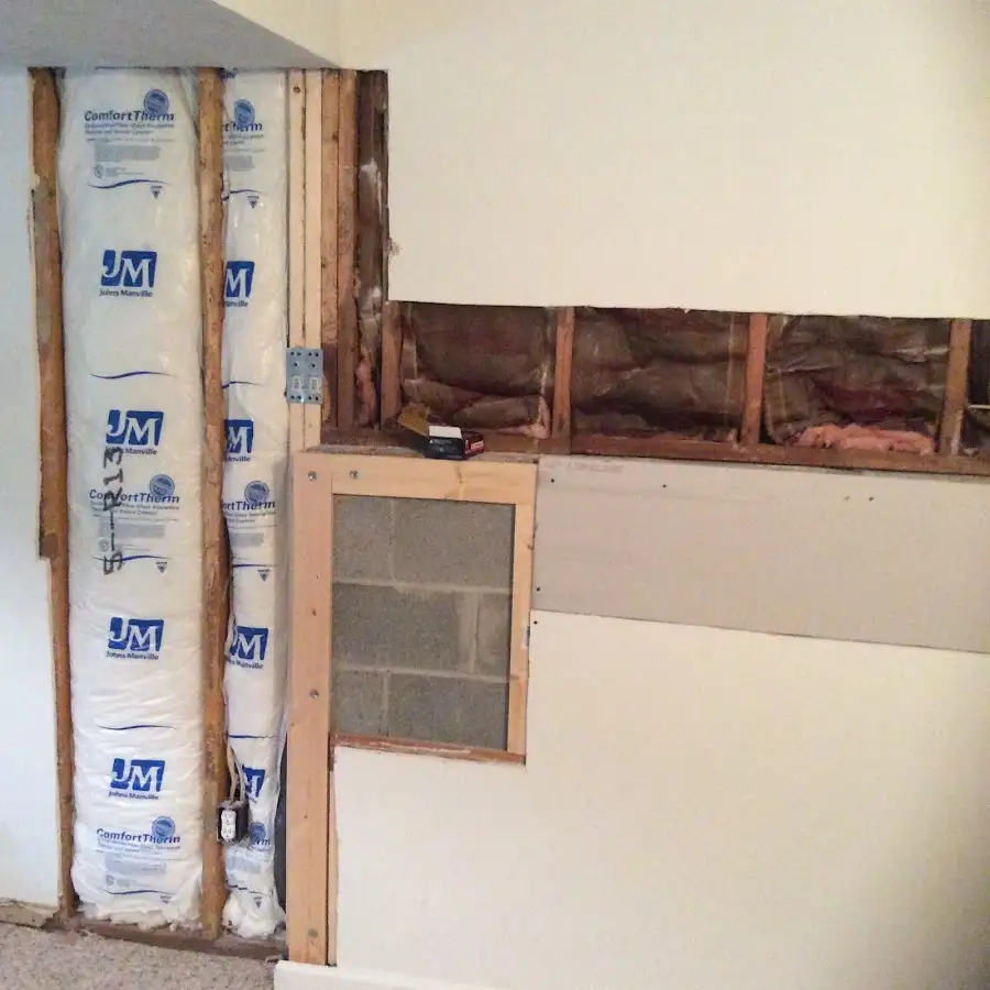 Wall insulation replacement during Contents Cleaning & Restoration in New Prague